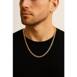 X-lady Accessories Altın Renk Cuban İnce Paslanmaz Çelik Unisex Erkek Zincir Kolye