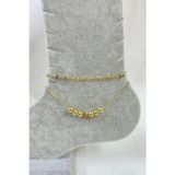 X-lady Accessories Altın Renk Küre Yıldız Model Singapur Ve Sf Zincir Çelik Halhal - 3248