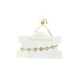 X-lady Accessories Altın Renk Yuvarlak Sarı Beyaz Zincir Asansör Çelik Bileklik - 3607