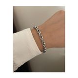 X-lady Accessories Gümüş Kaplama İç İçe Geçmeli Zincir Halat Unisex Çelik Bileklik - 3213