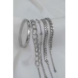 X-Lady Accessories Gümüş Kaplama Kadın Lüks Trend Kartier Kombin Bileklik - 2909