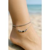 X-lady Accessories Gümüş Renk Asansör Sf 3 Küre Yıldız 3 Küre Çelik Halhal - 3475