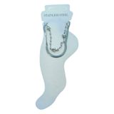 X-lady Accessories Gümüş Renk İtalyan Yıldız Sıra İnci Çelik Halhal - 3498