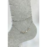 X-lady Accessories Gümüş Renk Küre Yıldız Model Singapur Ve Sf Zincir Çelik Halhal - 3258