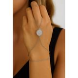 X-lady Accessories Gümüş Renk Yuvarlak Beyaz Taş Sf Sf Zincir Çelik Şahmeran - 3567
