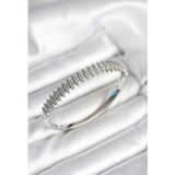 X-lady Accessories Gümüş Renk Zirkon Taşlı Pirinç Kadın Kelepçe - TJ-BB8020