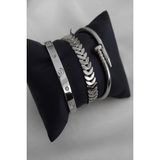 X-Lady Accessories Kombin Kadın Gümüş Kaplama Taşlı Kartier Model Kılçık Ve Çivi Model Kombin Bileklik - 958