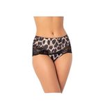 X Lady Dantelli Şort Külot 934 Leopar ve Siyah Renk Seçenekli (LEOPAR, S)