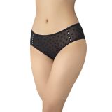 X-Lady Kadın Siyah Şeffaf Çiçek Desenli Bikini Külot, Transparan Şık İç Çamaşırı 1653 (S)