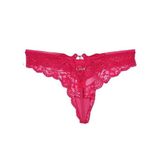 X-LADY KUŞ MOTİFLİ KOMPLE DANTEL STRING KÜLOT 543 (KIRMIZI, S)