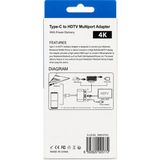 X-Level 3 Port Type-C To 4K HDMI Görüntü Aktarıcı ve USB 3.0 Dönüştürücü Hub - Gri