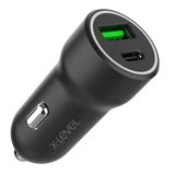 X-Level X-ChargerDrive Plus 20W Çift Portlu Hızlı Araç Şarj Aleti - PD & QC Destekli Type-C ve USB 3.0 Çıkışlı Kompakt Adaptör, XC4060, Siyah
