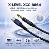 X-Level Xcc-8864 Usb-C To Aux 3.5Mm Ses Kablosu Aliminyum 1 Metre Siyah