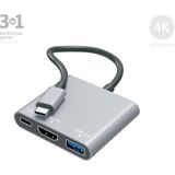 X-Level XMH7800 TYPE-C / USB-C Çıkışlı 4K HDMI Görüntü Aktarım USB 3.0 Laptop TV Uyumlu Çoklayıcı Hub - Gümüş