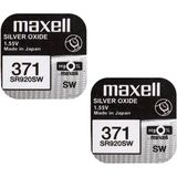 x Maxell 371 SR920SW Gümüş Oksit 0 Mercury Saat Pilleri, 2 Adet