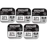 x Maxell 371 SR920SW Gümüş Oksit 0 Mercury Saat Pilleri, 5 Adet