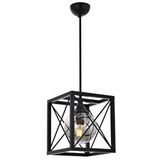 X Modern Avize E27 12w 25x25cm Metal Siyah Avonni-av-1732-1bsy Boyalı