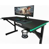 x My Table RGB'li Kumandalı Oyuncu Masası 115 x 65 x 76 cm MDF Siyah Malzeme ile Kolay Temizlik