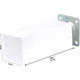 X-Perk Ahşap Ağaç Mobilya Ünite Baza Koltuk Kanepe Ayağı Boy 11 cm En 4x4 cm - Beyaz