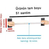 X-Perk Ahşap Banyo Mutfak Havluluğu Çok Amaçlı Duvar Askısı Havlu Havluluk Askılığı Boy 49-51 cm - Gri - Kavun