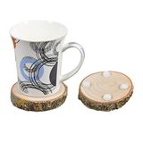 X-Perk Ahşap Bardak Altlığı Yuvaylak Ağaç Bardak Altlığı Doğal Ağaç Çap 9-10 cm