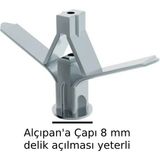 X-Perk Alçıpan Dübeli Kanatlı Dubel Kelebek Plastik Dübel Alçıpen Dubel 6 Adet