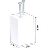 X-Perk Masa Sandalye Koltuk Sehba Kanepe Ünite Ağaç Ayak Yükseltici Ağaç Takoz Boy 8 cm En 5x5 cm Beyaz Renk