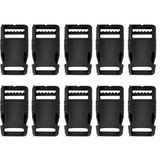 X-Perk Plastik Çanta Tokası Klipsli Ayarlı Toka Geçmeli Kilitli Toka Sırt Çanta Toka Aparatı 10'lu Set Genişlik 3 cm Boy 5 cm - Antrasit - Siyah