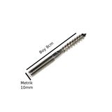 X-Perk Saplama Ahşap Ağaç Vidası Ahşap Vida Montaj Vidası Metrik 10 mm Çap 10 mm Boy 8 cm 2 Adet