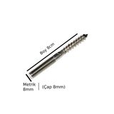 X-Perk Saplama Ahşap Ağaç Vidası Ahşap Vida Montaj Vidası Trifon Vida Metrik 8 mm Çap 8 mm Boy 8 cm 2 Adet