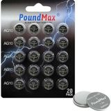 x Poundmax AG10 Düğme Hücresi LR1130 1,5V, Alkalin Pil