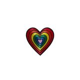 X-SHOP Gökkuşağı Kalp Rainbow Heart Patches Arma Peç Kot Yaması