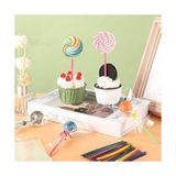 x Spring Cake Pop Çubuğu ve Ambalaj Seti, 300 Parça: Lolipop Çubukları, Şeffaf Poşetler ve Metalik Bağlar ile Kurabiye, Şekerleme ve Çikolata Yapımı Için Uygun - standart