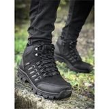 X-Step Kışlık Trekking Bot Deri Malzemeden Siyah Renk Soğuğa Dayanıklı Kauçuk Tabanlı