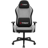 X Troy Stark Model 140° Yatan, Kumaş Oyuncu Koltuğu - Gri - Siyah