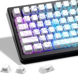 x XVX Shine Through Keycaps w/IMD Tech, Özel Örümcek Web Keycaps 60 75 Yüzde 100, Beyaz Tuş Takımı Satırları Arkadan Aydınlatmalı, OEM Profil Tuş Kapağı, Klavyeler için Yan Baskılı Klavye Keycaps
