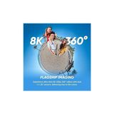 X5 - Su Geçirmez 8k 360° Aksiyon Kamerası, Düşük Işıkta Uç, Görünmez Selfie Çubuğu Efekti, Sağlam Değiştirilebilir Lens, 3 Saat Pil, Entegre. Rüzgar Koruması, Sabitleme, Üçlü Yapay Zeka Çipi