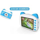 X900 Dijital Çocuk Fotoğraf Makinesi Selfie Kamera 3.5 İnç Dijital Çocuk Kamerası (Mavi)