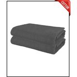 Xamantha 2 Adet Büyük Boy Pamuklu 50 x 90 cm , Fitness Havlusu , Spor Havlusu , Kuaför Havlusu - Gri