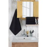 Xamantha 4 Adet Siyah Kuaför El Yüz Spor Havlusu 50 x 90 cm %100 Pamuk