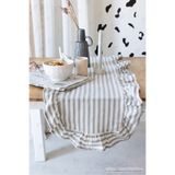 XAMANTHA 40x125 cm Vintage Fırfırlı %100 Keten Pamuklu Amerikan Runner