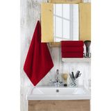 Xamantha 4'lü Paket Boya Tutmayan Mikrofiber El Yüz Spor Kuaför Berber Havlusu 50 x 90 cm Kırmızı