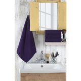 Xamantha 4'lü Paket Boya Tutmayan Mikrofiber El Yüz Spor Kuaför Berber Havlusu 50 x 90 cm Mürdüm