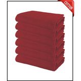 Xamantha 6 Adet Büyük Boy Pamuklu 50 x 90 cm , Fitness Havlusu , Spor Havlusu , Kuaför Havlusu - Kırmızı