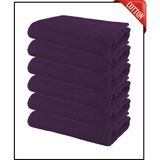 Xamantha 6 Adet Büyük Boy Pamuklu 50 x 90 cm , Fitness Havlusu , Spor Havlusu , Kuaför Havlusu - Mor