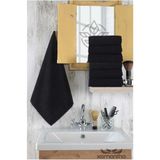 Xamantha 6'lı Mikrofiber El Yüz Kuaför Spor Havlusu Leke ve Saç Boyası Tutmayan 50 x 90 cm - Siyah