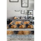 Xamantha Tek Kişilik Nevresim Takımı, Lastikli Çarşaflı Nevresim Set, Lüks Nevresim Set, Pamuklu Nevresim Set - 160 x 220 cm - Turuncu