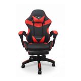 XANDOR XG300 Oyuncu Koltuğu Ayak Dayamalı Gaming Koltuk Çift Renk Deri 135° Yatabilen Boyun Bel Yastıklı Bilgisayar Sandalyesi - Kırmızı