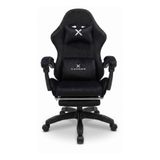XANDOR XG400 Kumaş Döşemeli Gaming Koltuk Ayak Dayamalı Oyuncu Koltuğu 135° Yatabilen Boyun Bel Yastıklı Bilgisayar Sandalyesi - Siyah