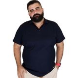 Xanimal Büyük Beden Erkek T-Shirt Polo Yaka Cepsiz Spor 3xl 4xl 5xl 6xl 7xl - XXXL - Lacivert